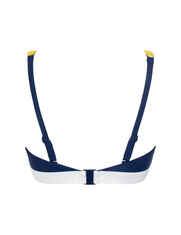 Pour Moi Palm Springs Colour Block Non-Wired Top Yellow/Navy/White