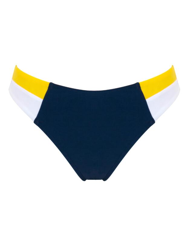 Pour Moi Palm Springs Colour Block Tab Brief Yellow/Navy/White