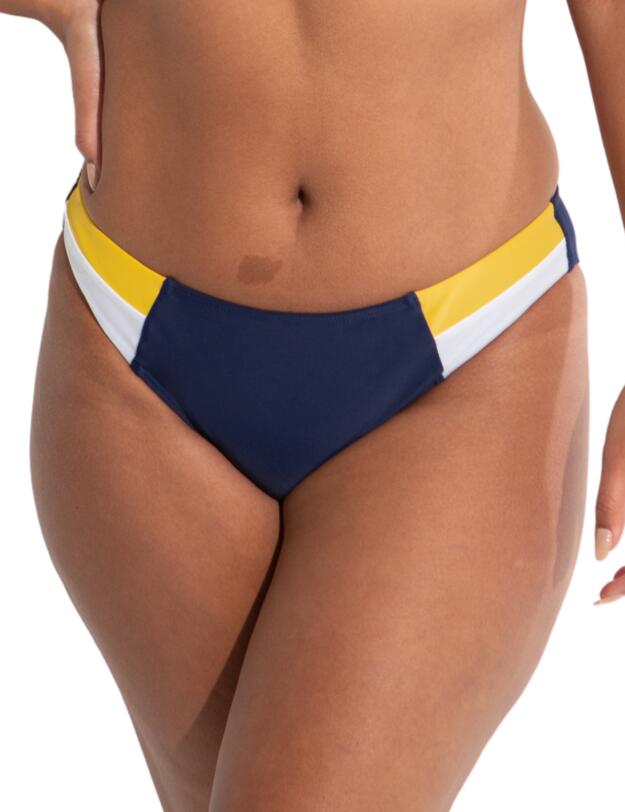 Pour Moi Palm Springs Colour Block Tab Brief Yellow/Navy/White