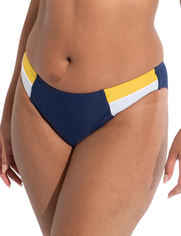 Pour Moi Palm Springs Colour Block Tab Brief Yellow/Navy/White