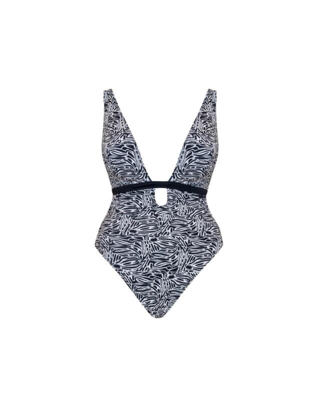 Curvy Kate Sundown Reversible Non-Wired Swimsuit Black Print