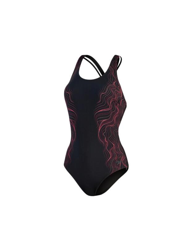Speedo Calypso Printed Swimsuit Black/Pink