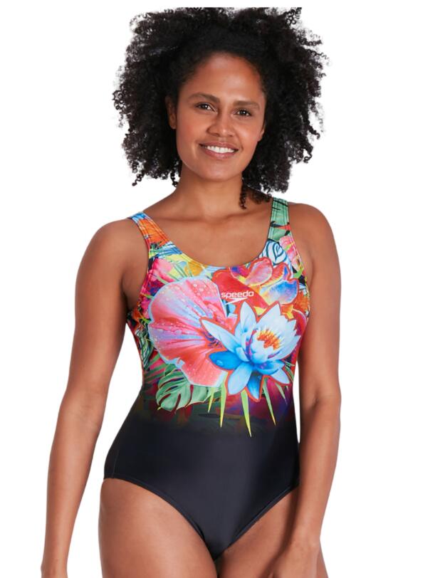 Speedo Scoop Back Swimsuit Black/Blue