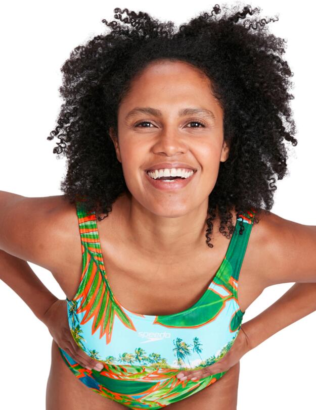  Speedo U-Back Swimsuit Green/Blue