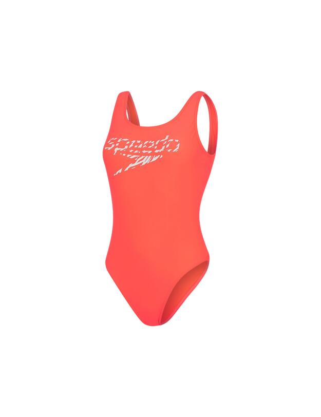 Speedo High Leg Swimsuit  Red/White