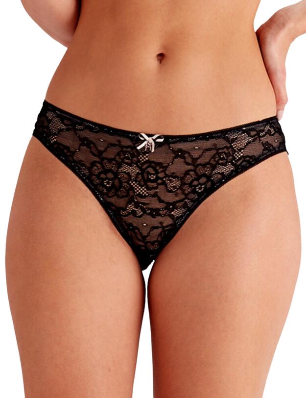 Pretty Polly Lola Brazilian Brief Black/Fawn 