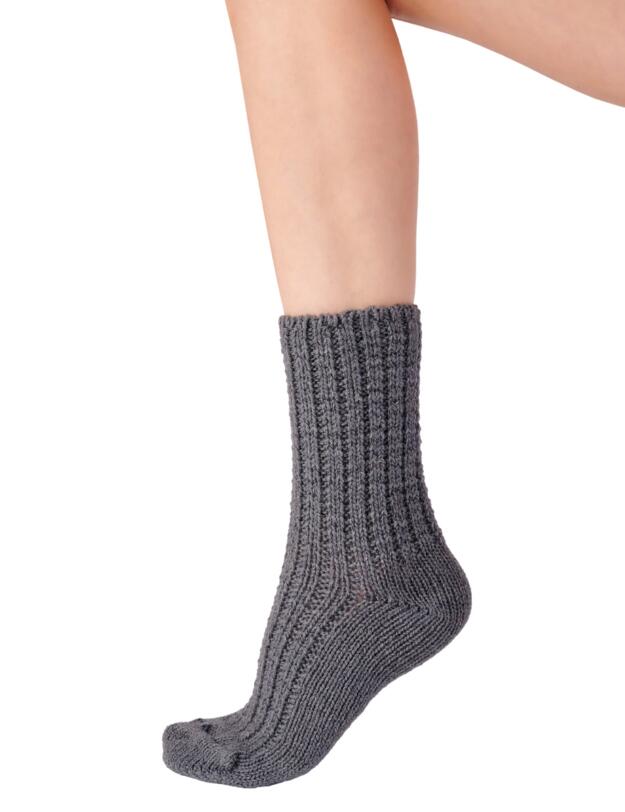 Pretty Polly Lounge Socks Chunky Knit Lounge Socks Nightshade