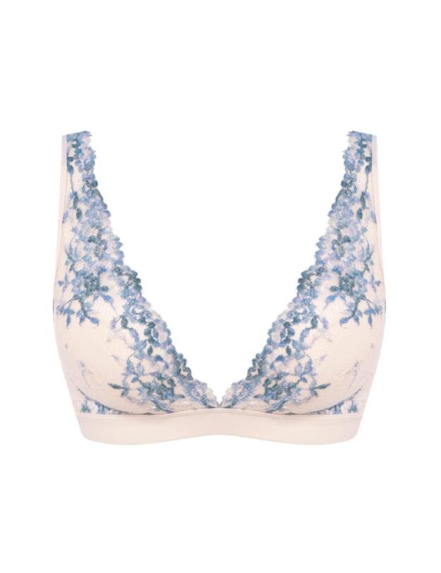 Wacoal Embrace Lace Soft Cup Bra Pastel Parchment/ Blue Multi