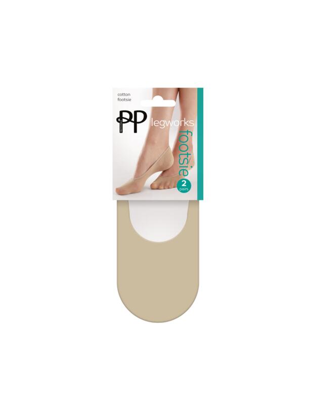 Pretty Polly Legworks Cotton Footsies 2PP Nude 