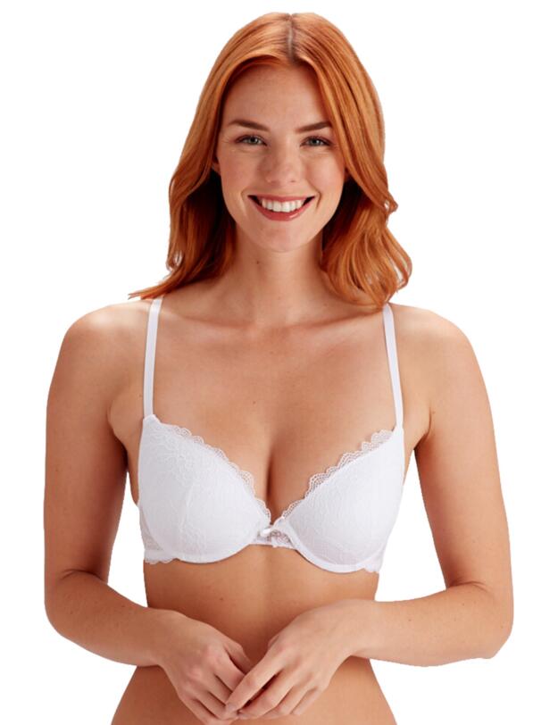 Pretty Polly Lola Push Up Plunge Bra White