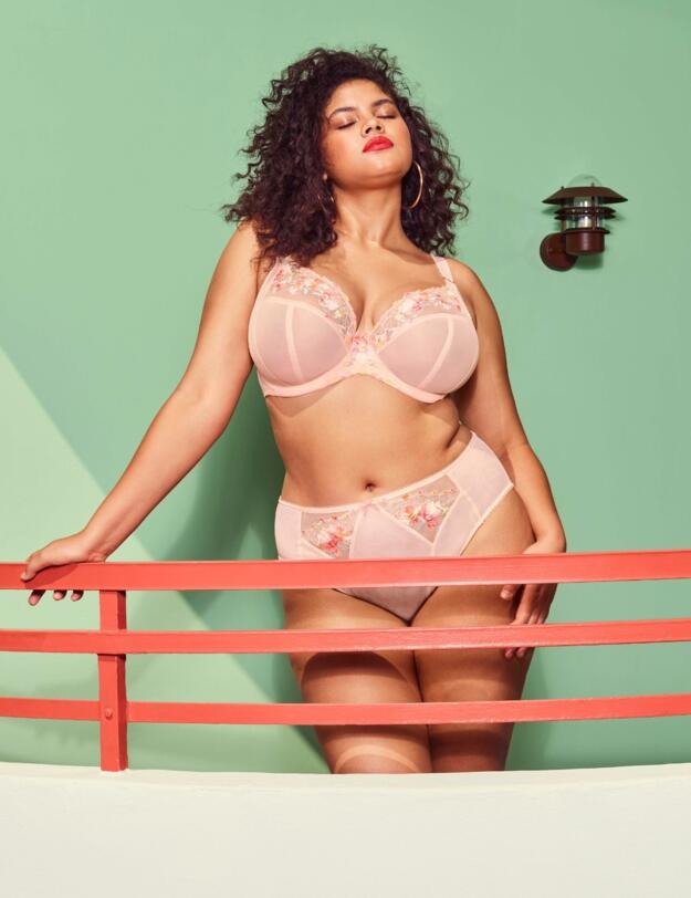 Elomi Himari High Leg Brief Peach Whisper