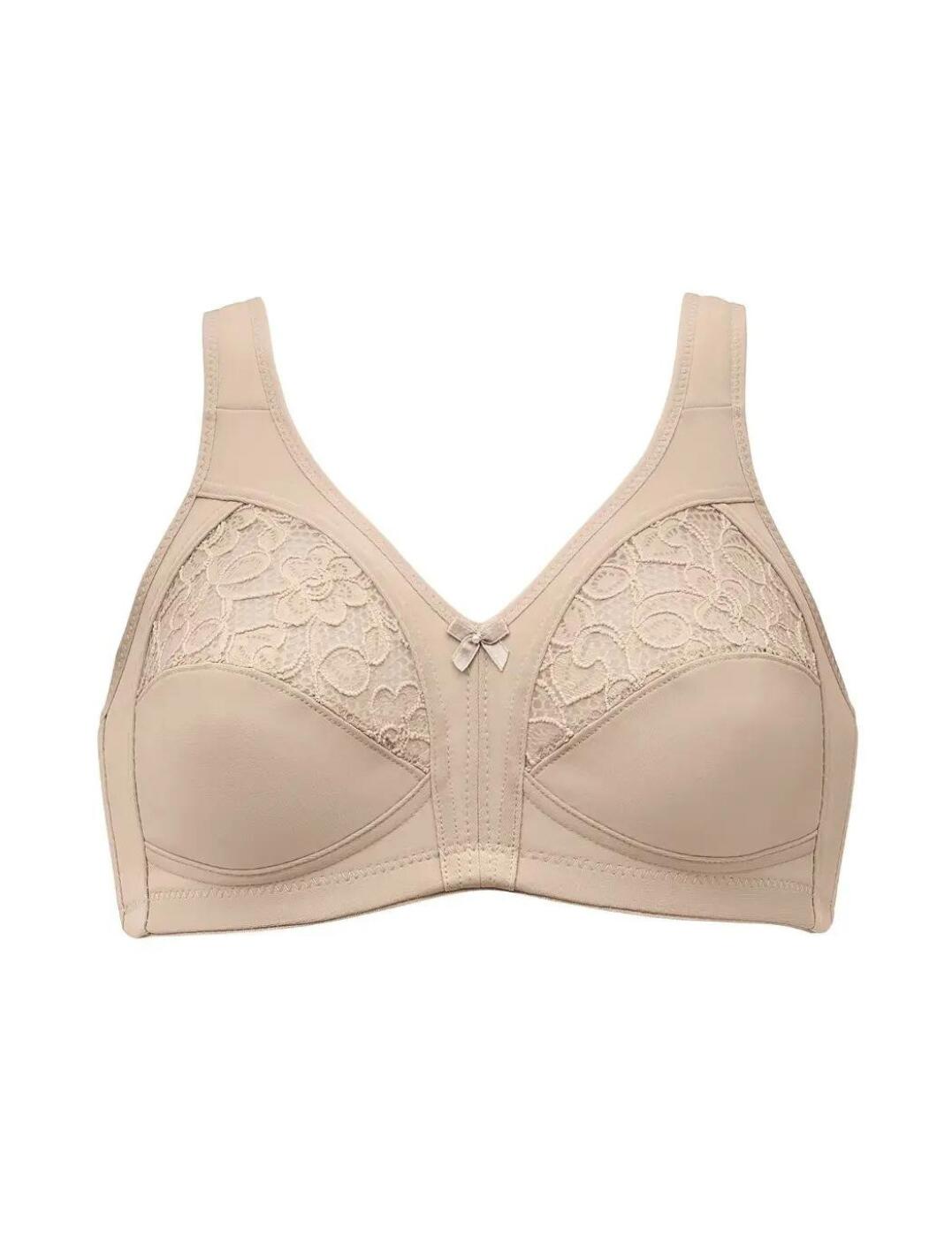 Naturana Wireless Cotton and Lace Full Cup Bra with Comfort Straps 5236