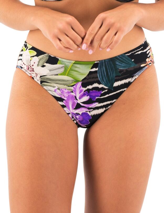 Fantasie Maldives Mid Rise Bikini Brief Black Tropical