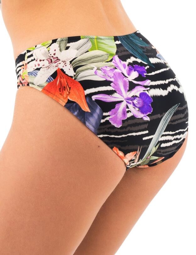 Fantasie Maldives Mid Rise Bikini Brief Black Tropical