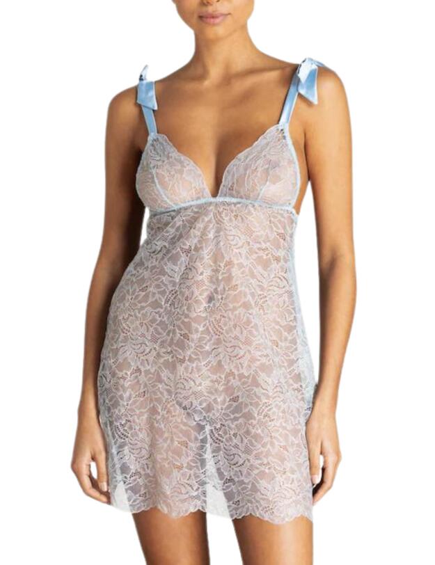 Muse by Coco De Mer Ella Slip Dress Sky Blue