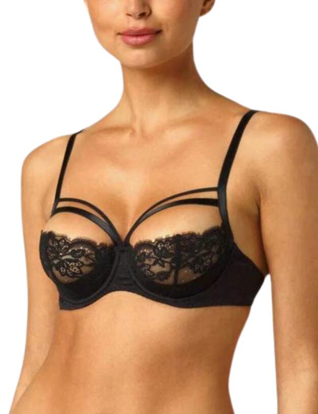 Coco De Mer Seraphine Half Cup Bra Black