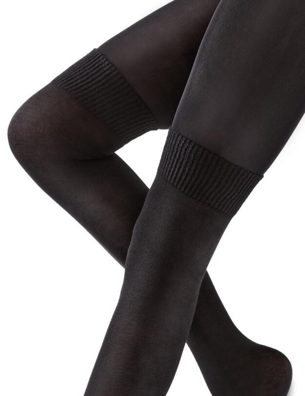 Pretty Polly Continuity Fashion Secret Sock Tights Black 