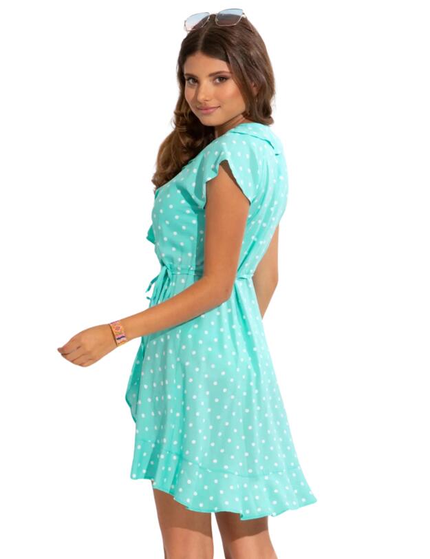 Pour Moi Wrap Dress Mint Spot