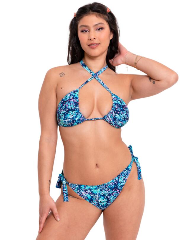 Curvy Kate Mykonos Triangle Bikini Top Blue Print