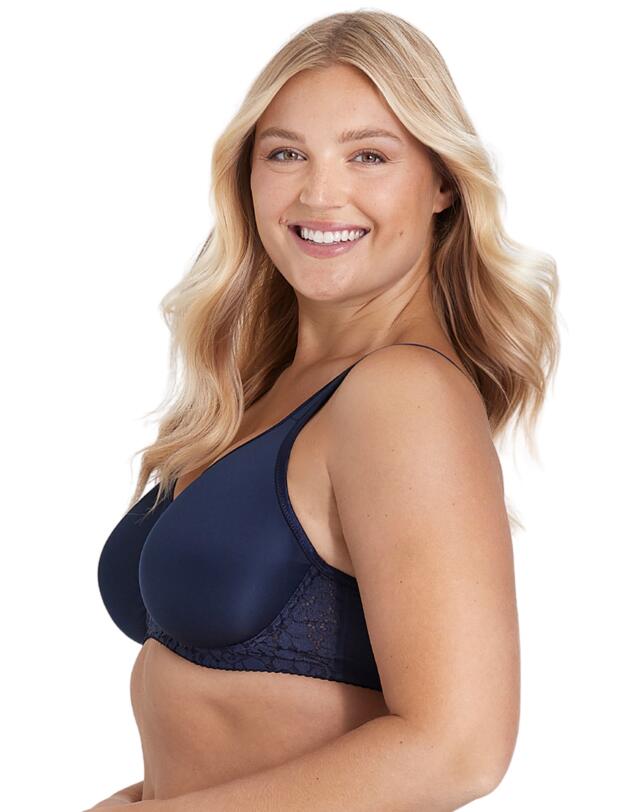 Miss Mary of Sweden Smooth Lacy Underwired T-Shirt Bra Dark Blue
