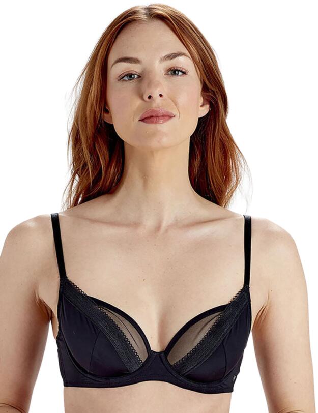Pretty Polly Naturals Plunge Bra Black