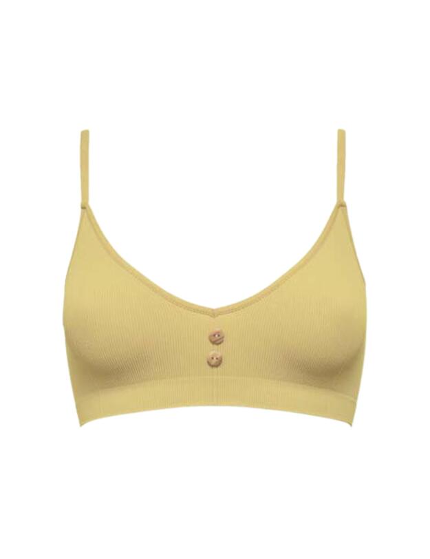 Pretty Polly Eco-Wear Seamfree Rib Button Bra Pale Gold
