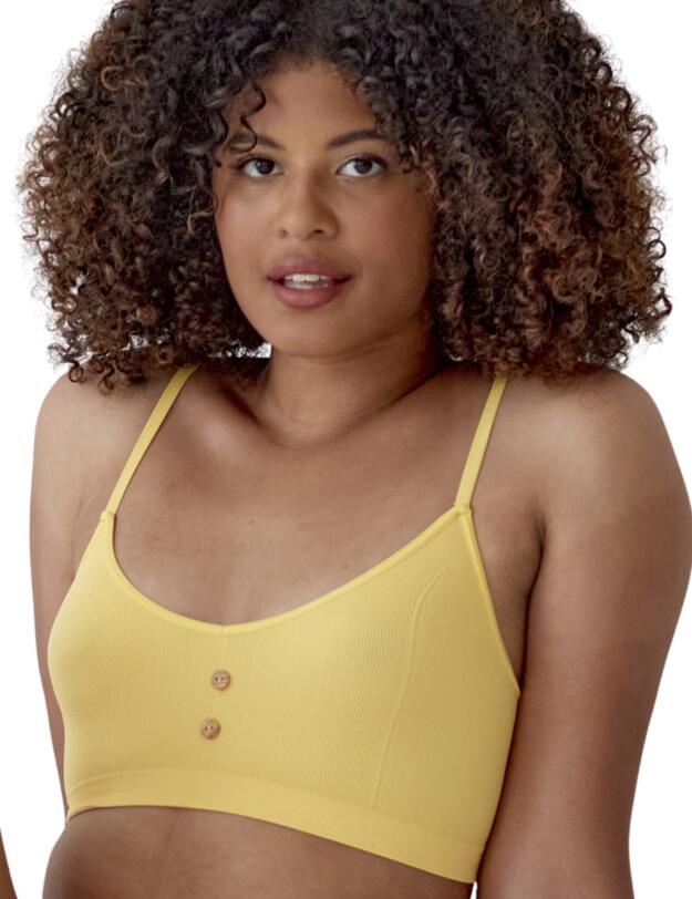 Pretty Polly Eco-Wear Seamfree Rib Button Bra Pale Gold