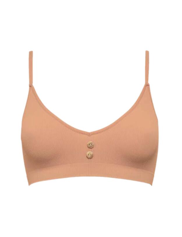 Pretty Polly Eco-Wear Seamfree Rib Button Bra Coral