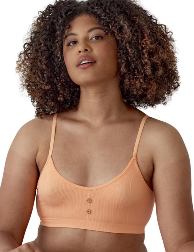 Pretty Polly Eco-Wear Seamfree Rib Button Bra Coral