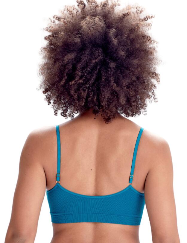 Pretty Polly Eco-Wear Seamfree Rib Button Bra Teal