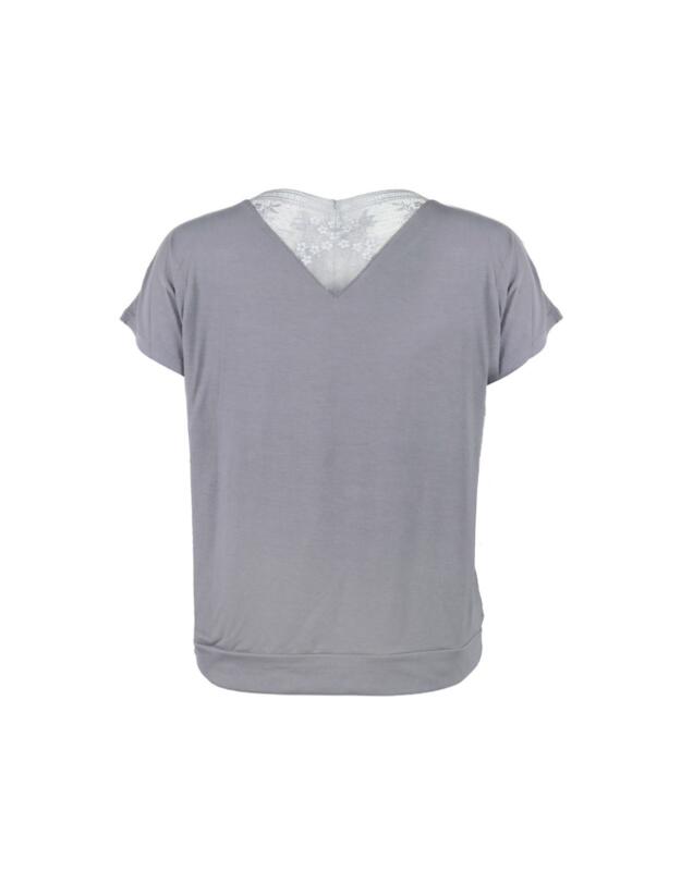 Pretty Polly Botanical Lace Loungewear Short Sleeved Top Nightshade