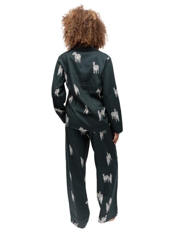 Cyberjammies Blake Pyjama Top Dark Green Zebra Print