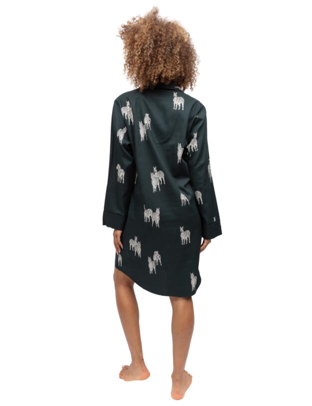 Cyberjammies Blake Nightshirt Dark Green Zebra Print