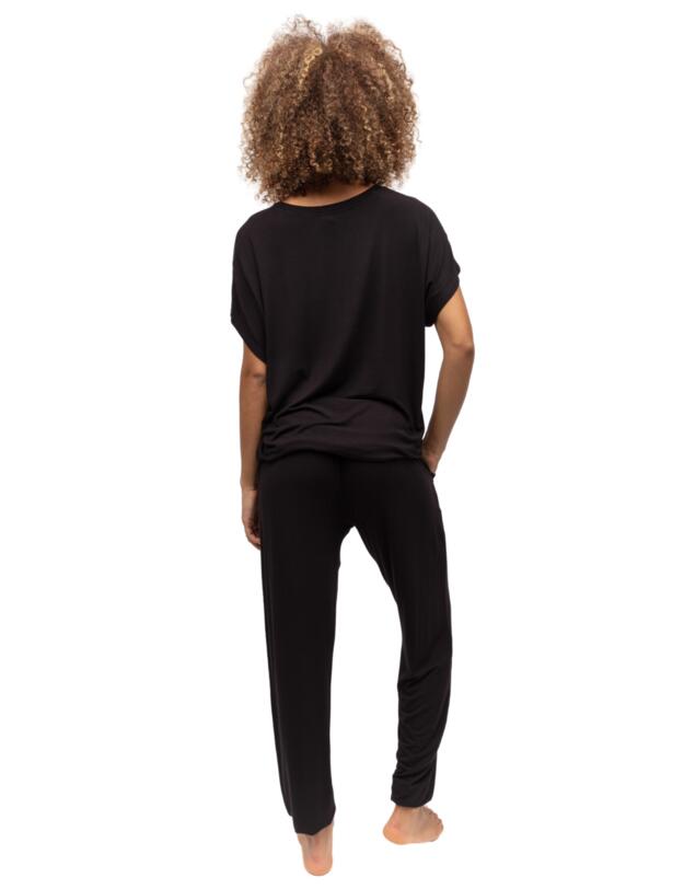 Cyberjammies Blake Jersey Short Sleeve Slouch Pyjama Top Black