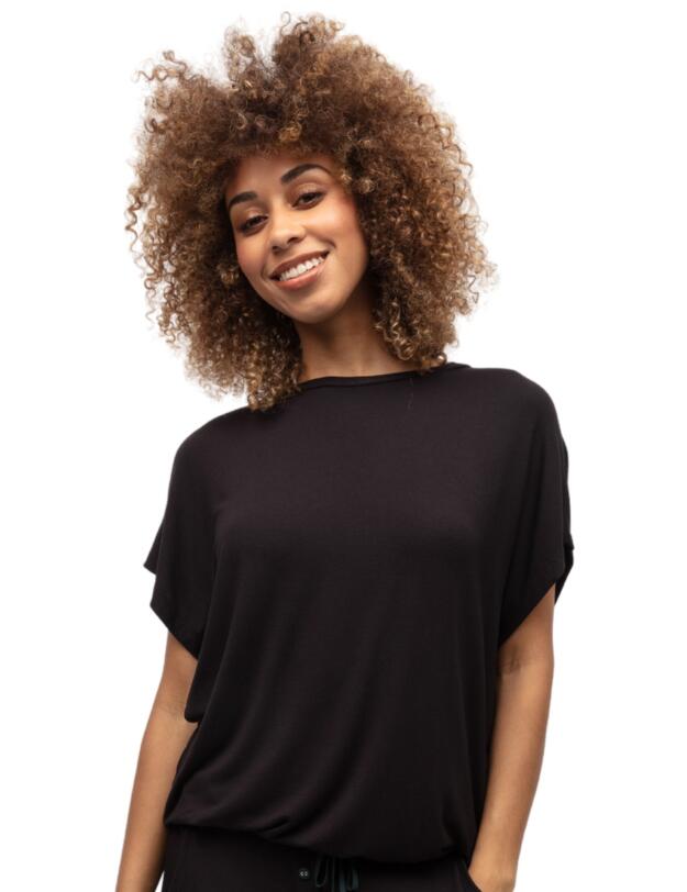 Cyberjammies Blake Jersey Short Sleeve Slouch Pyjama Top Black