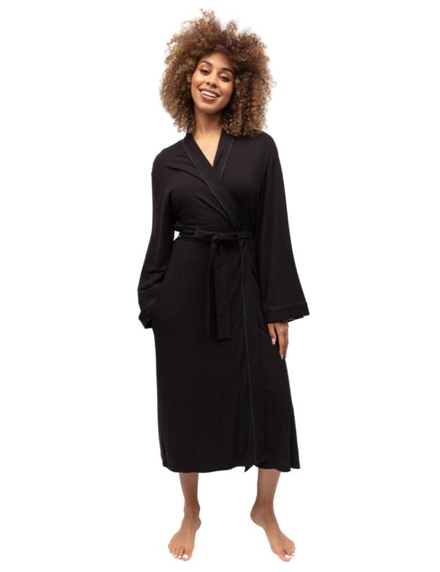 Cyberjammies Blake Jersey Long Sleeve Dressing Gown Black