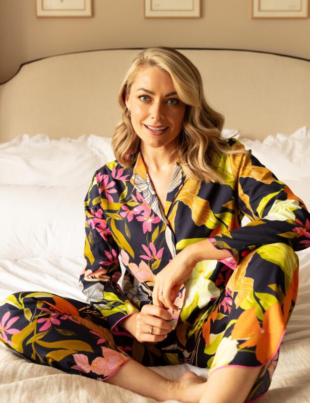 Cyberjammies Avery Pyjama Bottoms Navy Floral Print