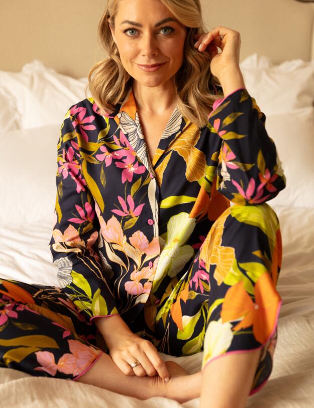 Cyberjammies Avery Pyjama Bottoms Navy Floral Print