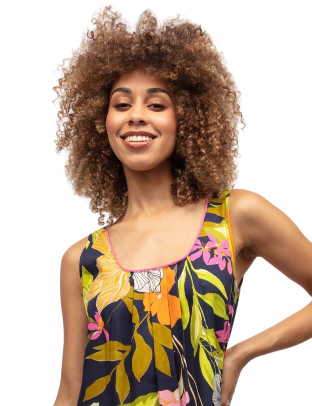 Cyberjammies Avery Long Nightdress Navy Floral Print