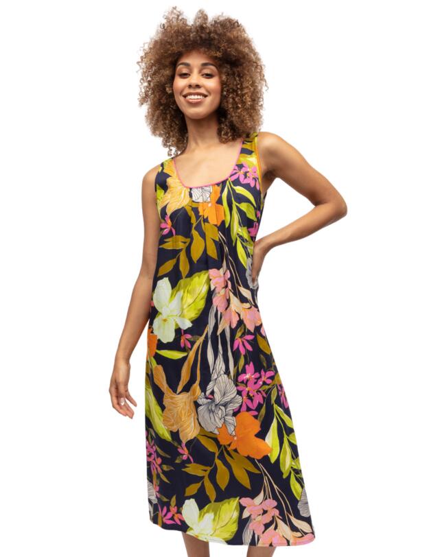 Cyberjammies Avery Long Nightdress Navy Floral Print