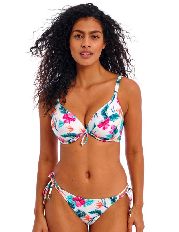 Freya Palm Paradise Tie Side Bikini Brief White