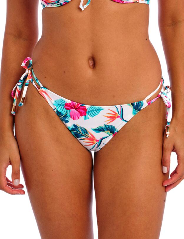 Freya Palm Paradise Tie Side Bikini Brief White