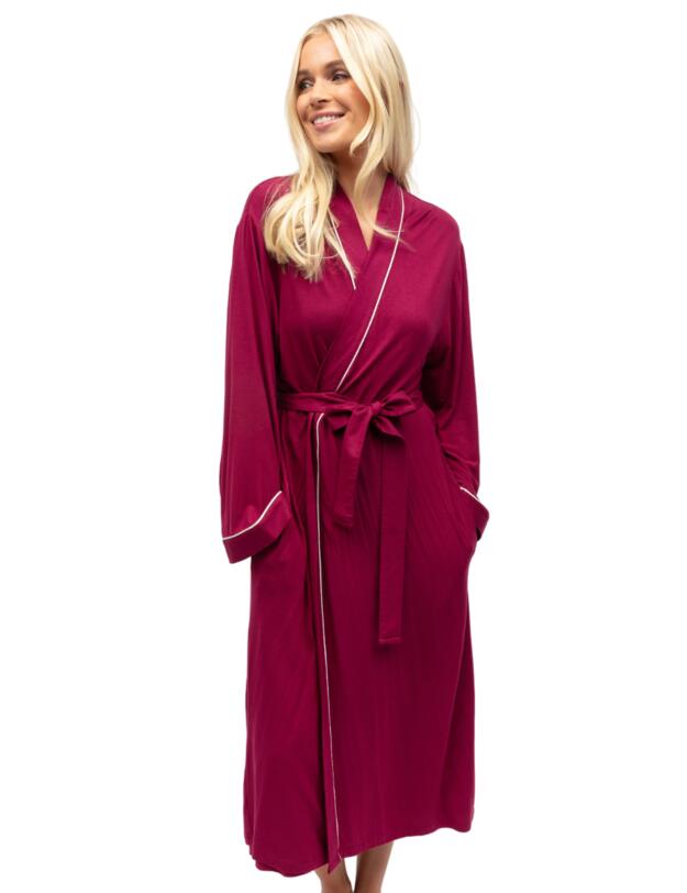 Cyberjammies Aliyah Jersey Long Dressing Gown Magenta