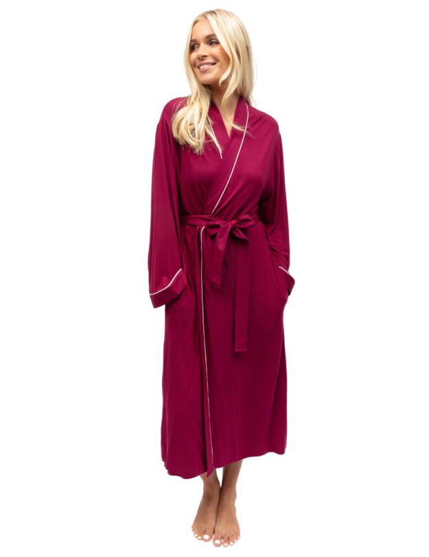 Cyberjammies Aliyah Jersey Long Dressing Gown Magenta