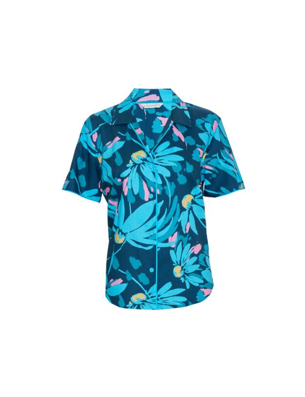 Cyberjammies Cove Pyjama Top Teal Floral Print
