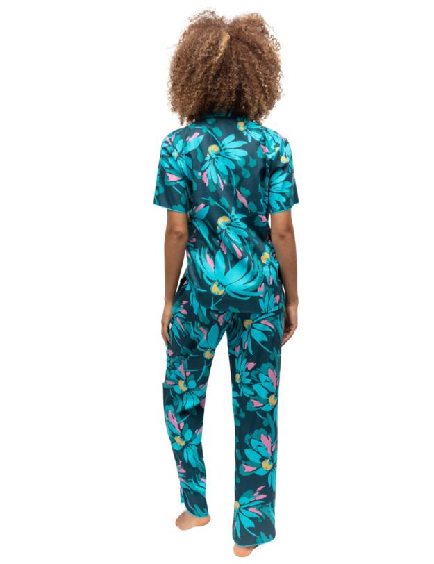 Cyberjammies Cove Pyjama Bottoms Teal Floral Print