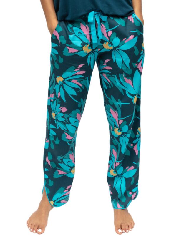 Cyberjammies Cove Pyjama Bottoms Teal Floral Print