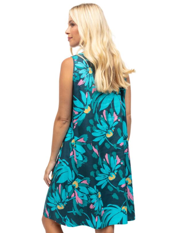 Cyberjammies Cove Short Nightdress Teal Floral Print