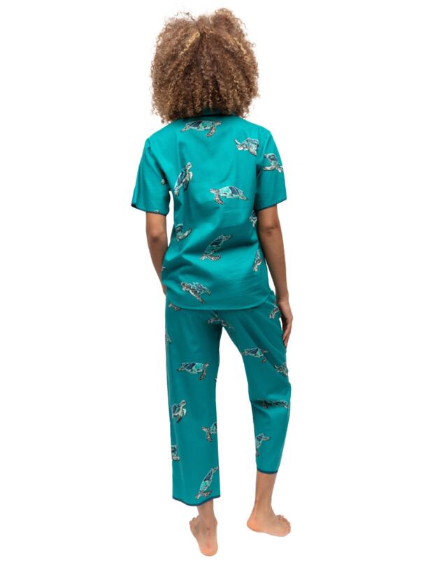 Cyberjammies Cove Pyjama Top Green Turtle Print