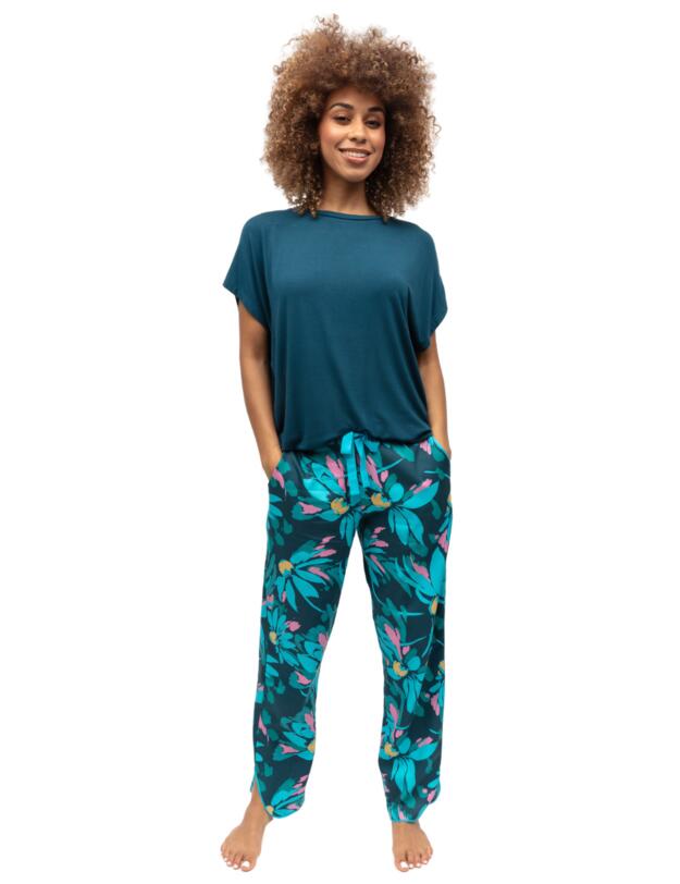 Cyberjammies Cove Jersey Slouch Pyjama Top Teal